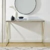 Geo Glam Modern Faux Marble Entry Table - Saracina Home White Faux Marble/black -Console Tables Sales unnamed file 434