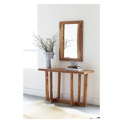 Alaterre Furniture Berkshire Natural Brown Live Edge Media Console Table Solid Wood 5 Alaterre Furniture Berkshire Natural Brown Live Edge Media Console Table Solid Wood - Image 3