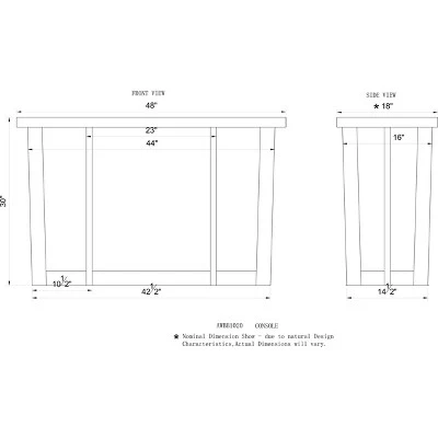 Alaterre Furniture Berkshire Natural Brown Live Edge Media Console Table Solid Wood 7 Alaterre Furniture Berkshire Natural Brown Live Edge Media Console Table Solid Wood - Image 5