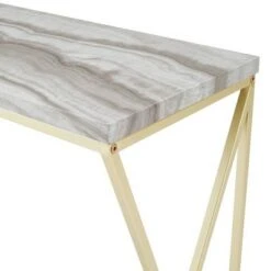 Geo Glam Modern Faux Marble Entry Table - Saracina Home White Faux Marble/black 11 Geo Glam Modern Faux Marble Entry Table - Saracina Home White Faux Marble/black -Console Tables Sales unnamed file 437