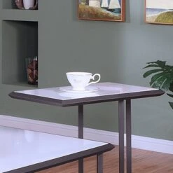 Inlissa 2 Open Shelf Console Table Gun Metal/White High Gloss - miBasics -Console Tables Sales unnamed file 4470