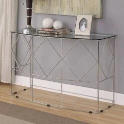 Relm Glass Top Sofa Table Chrome - miBasics