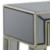 Mirrored Console Table with 2 Drawers and Acrylic Knobs Gray - Benzara