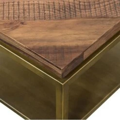 Faye Console Table with Shelf Rustic Brown/Antiqued Brass - Armen Living -Console Tables Sales unnamed file 4493
