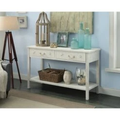 Highland Coast 2 Drawer Console Table White Rub - Treasure Trove Accents -Console Tables Sales unnamed file 4515
