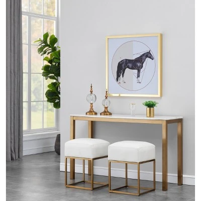 Gloria Marble Top Console Table Avalon Gold - Treasure Trove Accents 4 Gloria Marble Top Console Table Avalon Gold - Treasure Trove Accents - Image 2