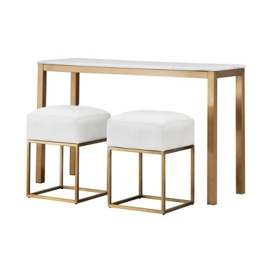 Gloria Marble Top Console Table Avalon Gold - Treasure Trove Accents 5 Gloria Marble Top Console Table Avalon Gold - Treasure Trove Accents - Image 3