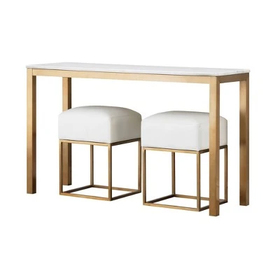 Gloria Marble Top Console Table Avalon Gold - Treasure Trove Accents 6 Gloria Marble Top Console Table Avalon Gold - Treasure Trove Accents - Image 4