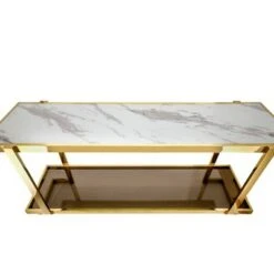 Metal/Marble Glass Console Table Gold/White - Sagebrook Home 5 Metal/Marble Glass Console Table Gold/White - Sagebrook Home -Console Tables Sales unnamed file 4545