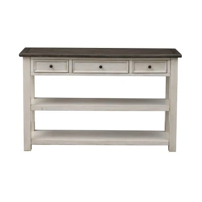 Borden Three Drawer Console Table Ivory - Treasure Trove Accents 3 Borden Three Drawer Console Table Ivory - Treasure Trove Accents