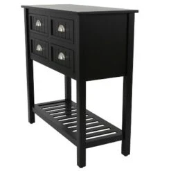 Decor Therapy Bailey Bead Board 4 Drawer Console Table - Décor Therapy Red