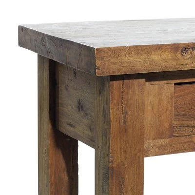 Olivia & May Rustic Wood Console Table Brown - Olivia & May 4 Olivia & May Rustic Wood Console Table Brown - Olivia & May - Image 2