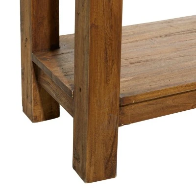 Olivia & May Rustic Wood Console Table Brown - Olivia & May 5 Olivia & May Rustic Wood Console Table Brown - Olivia & May - Image 3