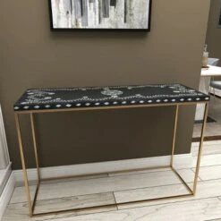Olivia & May Eclectic Wood Console Table Gold - Olivia & May -Console Tables Sales unnamed file 4799