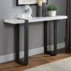 Druse Sofa Table with U-Shaped Legs White/Black - miBasics -Console Tables Sales unnamed file 4809