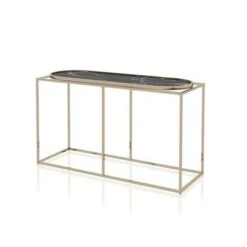 Denban Faux Marble Sofa Table - miBasics White Marble/champagne -Console Tables Sales unnamed file 4845