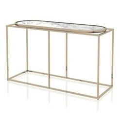 Denban Faux Marble Sofa Table - miBasics White Marble/champagne -Console Tables Sales unnamed file 4846