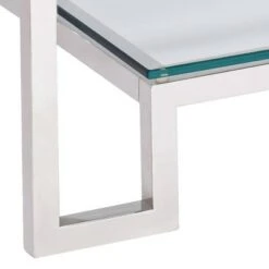 Studio 55D Modern Polished Steel Rectangular Console Table 47 1/2" X 13 3/4" Clear Glass Sliver Living Room House Entryway Balcony -Console Tables Sales unnamed file 4853