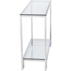 Studio 55D Modern Polished Steel Rectangular Console Table 47 1/2" X 13 3/4" Clear Glass Sliver Living Room House Entryway Balcony -Console Tables Sales unnamed file 4855