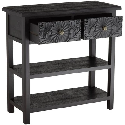 55 Downing Street Country Cottage Wood Console Table 31 1/2" x 13 3/4" with Drawer Black for Living Room Bedroom Bedside Entryway 7 55 Downing Street Country Cottage Wood Console Table 31 1/2" x 13 3/4" with Drawer Black for Living Room Bedroom Bedside Entryway - Image 5