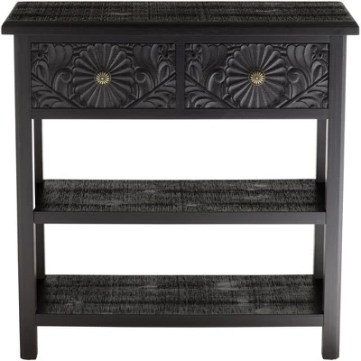 55 Downing Street Country Cottage Wood Console Table 31 1/2" x 13 3/4" with Drawer Black for Living Room Bedroom Bedside Entryway 8 55 Downing Street Country Cottage Wood Console Table 31 1/2" x 13 3/4" with Drawer Black for Living Room Bedroom Bedside Entryway - Image 6