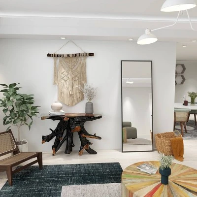 Olivia & May Contemporary Teak Wood Console Table Gold - Olivia & May 17 Olivia & May Contemporary Teak Wood Console Table Gold - Olivia & May - Image 15