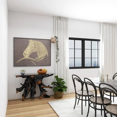 Olivia & May Contemporary Teak Wood Console Table Gold - Olivia & May 18 Olivia & May Contemporary Teak Wood Console Table Gold - Olivia & May - Image 16