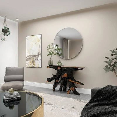 Olivia & May Contemporary Teak Wood Console Table Gold - Olivia & May 21 Olivia & May Contemporary Teak Wood Console Table Gold - Olivia & May - Image 19