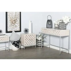 Olivia & May Set of 3 Contemporary Wood Console Tables Beige - Olivia & May