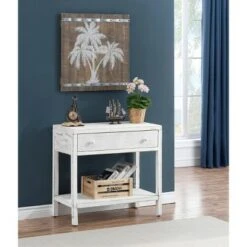 Kelton 1 Drawer Console Table White Wash - Treasure Trove Accents -Console Tables Sales unnamed file 4940