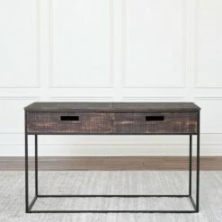 44" Thomas Wood Console Table Dark Brown - Abbyson Living