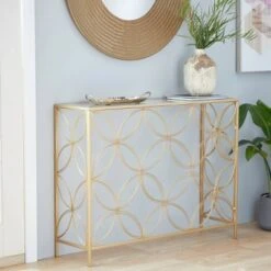 Olivia & May Contemporary Metal Console Table Gold - Olivia & May