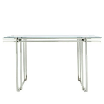 Stainless Steel Console Table - Sagebrook Home Silver 6 Stainless Steel Console Table - Sagebrook Home Silver - Image 4