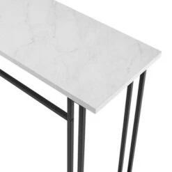 Taki Modern Asymmetrical Waterfall Entry Table - Saracina Home Faux White Marble -Console Tables Sales unnamed file 5029