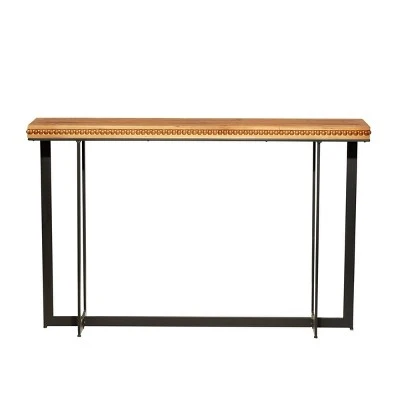Olivia & May Industrial Wood and Metal Console Table Brown - Olivia & May 6 Olivia & May Industrial Wood and Metal Console Table Brown - Olivia & May - Image 4