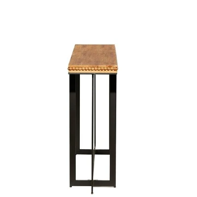 Olivia & May Industrial Wood and Metal Console Table Brown - Olivia & May 7 Olivia & May Industrial Wood and Metal Console Table Brown - Olivia & May - Image 5