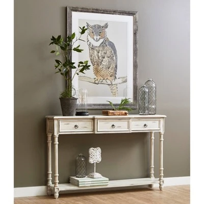 3 Drawer Entryway Console Table White - HomeFare 3 3 Drawer Entryway Console Table White - HomeFare