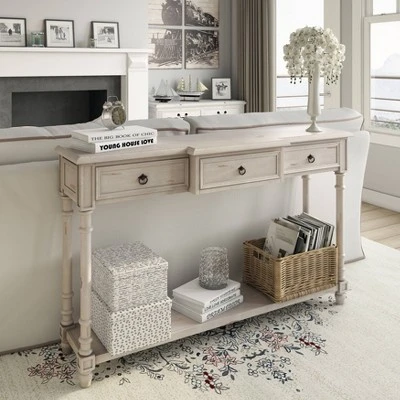 3 Drawer Entryway Console Table White - HomeFare 9 3 Drawer Entryway Console Table White - HomeFare - Image 7