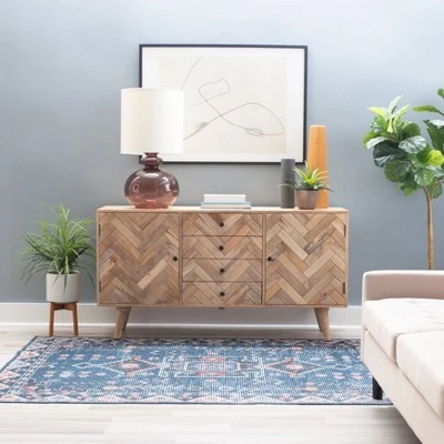 Lachlan 2 Drawer 2 Door Console Natural - Powell Company 3 Lachlan 2 Drawer 2 Door Console Natural - Powell Company