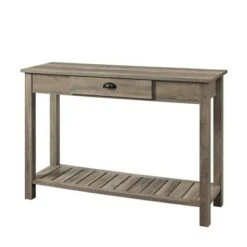 June Rustic Farmhouse Entry Table with Lower Shelf - Saracina Home Brushed White -Console Tables Sales unnamed file 515