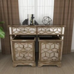 Olivia & May Set of 3 Glam Wood Console Tables Gray - Olivia & May -Console Tables Sales unnamed file 5160