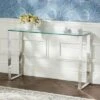 Studio 55D David 47 1/2" Wide Steel And Glass Modern Console Table -Console Tables Sales unnamed file 5196