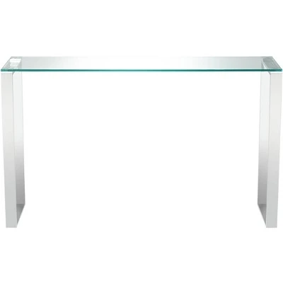 Studio 55D David 47 1/2" Wide Steel And Glass Modern Console Table 4 Studio 55D David 47 1/2" Wide Steel And Glass Modern Console Table - Image 2