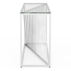 Wondry Geometric Inspired Sofa Table with Glass Top - miBasics Chrome -Console Tables Sales unnamed file 5201