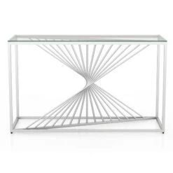 Wondry Geometric Inspired Sofa Table with Glass Top - miBasics Chrome -Console Tables Sales unnamed file 5202