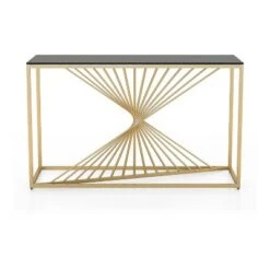 Wondry Geometric Inspired Sofa Table with Glass Top - miBasics Chrome -Console Tables Sales unnamed file 5203