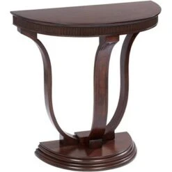 55 Downing Street Vintage Oak Wood Half-Round Console Table 31" x 17 1/4" Dark Brown for Living Room Bedroom Entryway House Office -Console Tables Sales unnamed file 5231