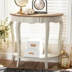 Cordelia Finished Console Table White - Baxton Studio -Console Tables Sales unnamed file 5245