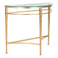 Baur Antique Gold Glass Console Table Gold - Safavieh -Console Tables Sales unnamed file 5272