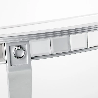 Lupina Glam Demilune Console Table Matte silver - Aiden Lane 3 Lupina Glam Demilune Console Table Matte silver - Aiden Lane